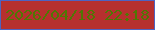 文字の大きさ：1、枠の色：4d63c1、背景の色：b6302e、文字の色：507704 無料ブログパーツのブログ時計