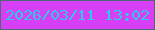文字の大きさ：5、枠の色：4d6973、背景の色：d73ff7、文字の色：2bcae5 無料ブログパーツのブログ時計