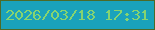 文字の大きさ：1、枠の色：4d6a28、背景の色：1aa2bb、文字の色：86d470 無料ブログパーツのブログ時計