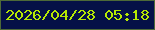 文字の大きさ：2、枠の色：4d6a38、背景の色：051147、文字の色：b7e903 無料ブログパーツのブログ時計