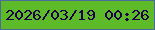 文字の大きさ：1、枠の色：4d6a9d、背景の色：5dbb2a、文字の色：1a0146 無料ブログパーツのブログ時計