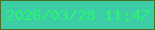 文字の大きさ：4、枠の色：4d6f23、背景の色：3ccca6、文字の色：2bf56f 無料ブログパーツのブログ時計