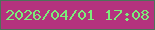 文字の大きさ：3、枠の色：4d725a、背景の色：b4327e、文字の色：7ced7a 無料ブログパーツのブログ時計