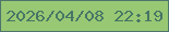 文字の大きさ：3、枠の色：4d756d、背景の色：98c873、文字の色：477566 無料ブログパーツのブログ時計