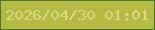 文字の大きさ：4、枠の色：4d773a、背景の色：b4bb42、文字の色：dbd782 無料ブログパーツのブログ時計