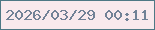 文字の大きさ：2、枠の色：4d7885、背景の色：f8e9ed、文字の色：718196 無料ブログパーツのブログ時計