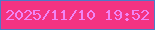 文字の大きさ：4、枠の色：4d7bc7、背景の色：f43382、文字の色：f085f5 無料ブログパーツのブログ時計