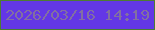 文字の大きさ：5、枠の色：4d7c33、背景の色：6337e6、文字の色：826fa1 無料ブログパーツのブログ時計