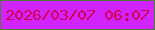 文字の大きさ：4、枠の色：4d7c3b、背景の色：d124fa、文字の色：d40250 無料ブログパーツのブログ時計