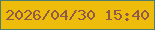文字の大きさ：5、枠の色：4d7d6d、背景の色：eebc0a、文字の色：8f5a4a 無料ブログパーツのブログ時計