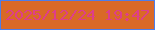 文字の大きさ：4、枠の色：4d7de9、背景の色：d96927、文字の色：de3e8a 無料ブログパーツのブログ時計