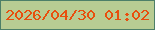 文字の大きさ：5、枠の色：4d7f68、背景の色：b8cc93、文字の色：e84e0e 無料ブログパーツのブログ時計