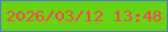 文字の大きさ：2、枠の色：4d7fc7、背景の色：68d313、文字の色：fc4353 無料ブログパーツのブログ時計