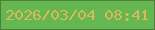 文字の大きさ：4、枠の色：4d8039、背景の色：65b752、文字の色：d9b95c 無料ブログパーツのブログ時計