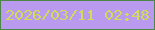 文字の大きさ：2、枠の色：4d8745、背景の色：b99aef、文字の色：cedc58 無料ブログパーツのブログ時計