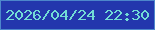 文字の大きさ：4、枠の色：4d87cb、背景の色：2337ad、文字の色：72dcd6 無料ブログパーツのブログ時計