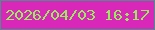 文字の大きさ：2、枠の色：4d8d8e、背景の色：d928b9、文字の色：97ed5d 無料ブログパーツのブログ時計