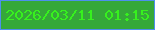 文字の大きさ：2、枠の色：4d8fed、背景の色：35a839、文字の色：37f11e 無料ブログパーツのブログ時計