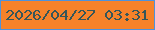 文字の大きさ：4、枠の色：4d92dc、背景の色：f6822a、文字の色：365659 無料ブログパーツのブログ時計