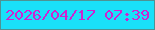 文字の大きさ：2、枠の色：4d9394、背景の色：1ae0f9、文字の色：cf23d0 無料ブログパーツのブログ時計