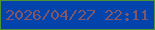 文字の大きさ：5、枠の色：4d9439、背景の色：0344ac、文字の色：7f5769 無料ブログパーツのブログ時計