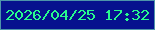 文字の大きさ：4、枠の色：4d94aa、背景の色：06118e、文字の色：28fb8e 無料ブログパーツのブログ時計