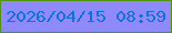 文字の大きさ：3、枠の色：4d950f、背景の色：8e8afb、文字の色：0f72d7 無料ブログパーツのブログ時計