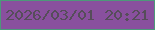 文字の大きさ：2、枠の色：4d987a、背景の色：89509e、文字の色：564d5a 無料ブログパーツのブログ時計