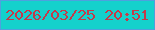 文字の大きさ：1、枠の色：4da1de、背景の色：14d1cc、文字の色：c43a49 無料ブログパーツのブログ時計