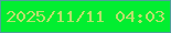 文字の大きさ：2、枠の色：4da299、背景の色：02ee30、文字の色：bae16d 無料ブログパーツのブログ時計