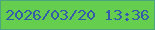 文字の大きさ：4、枠の色：4da47d、背景の色：66ce4e、文字の色：345ca9 無料ブログパーツのブログ時計