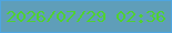 文字の大きさ：3、枠の色：4da5e1、背景の色：5f9eb9、文字の色：50d132 無料ブログパーツのブログ時計