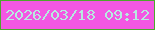 文字の大きさ：1、枠の色：4da72d、背景の色：f357e3、文字の色：b7ebe0 無料ブログパーツのブログ時計