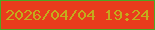 文字の大きさ：1、枠の色：4da824、背景の色：e93c1c、文字の色：c4ab1c 無料ブログパーツのブログ時計