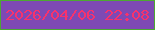 文字の大きさ：1、枠の色：4da832、背景の色：7e49b4、文字の色：f7326c 無料ブログパーツのブログ時計