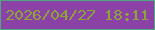 文字の大きさ：4、枠の色：4da87e、背景の色：8c41a6、文字の色：8ca538 無料ブログパーツのブログ時計