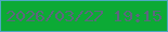 文字の大きさ：2、枠の色：4da8c2、背景の色：0caa35、文字の色：5d667e 無料ブログパーツのブログ時計