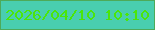 文字の大きさ：4、枠の色：4daa59、背景の色：49ceaf、文字の色：4be609 無料ブログパーツのブログ時計