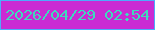 文字の大きさ：4、枠の色：4dabfb、背景の色：ca2bd3、文字の色：3fdabd 無料ブログパーツのブログ時計