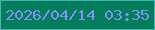 文字の大きさ：4、枠の色：4dafb6、背景の色：037e5d、文字の色：8492f8 無料ブログパーツのブログ時計