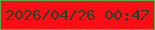 文字の大きさ：3、枠の色：4db14c、背景の色：fc0c14、文字の色：244527 無料ブログパーツのブログ時計