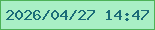 文字の大きさ：5、枠の色：4db257、背景の色：a9efc5、文字の色：1b6c78 無料ブログパーツのブログ時計