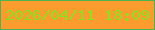 文字の大きさ：5、枠の色：4db44f、背景の色：fc9c2e、文字の色：88e31c 無料ブログパーツのブログ時計