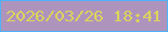 文字の大きさ：2、枠の色：4db4fb、背景の色：ae94bc、文字の色：ddd45b 無料ブログパーツのブログ時計