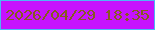 文字の大きさ：1、枠の色：4db5f5、背景の色：c612fd、文字の色：865b20 無料ブログパーツのブログ時計