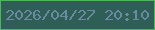 文字の大きさ：1、枠の色：4db65d、背景の色：2f5e57、文字の色：688ba2 無料ブログパーツのブログ時計