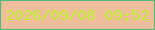 文字の大きさ：5、枠の色：4db77b、背景の色：edbd9c、文字の色：c1f32f 無料ブログパーツのブログ時計
