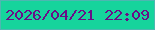 文字の大きさ：3、枠の色：4db7b1、背景の色：16d49c、文字の色：6a0e87 無料ブログパーツのブログ時計