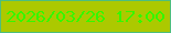 文字の大きさ：4、枠の色：4dbe7d、背景の色：acc900、文字の色：35f701 無料ブログパーツのブログ時計