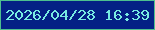 文字の大きさ：4、枠の色：4dbf8f、背景の色：042085、文字の色：78ece2 無料ブログパーツのブログ時計